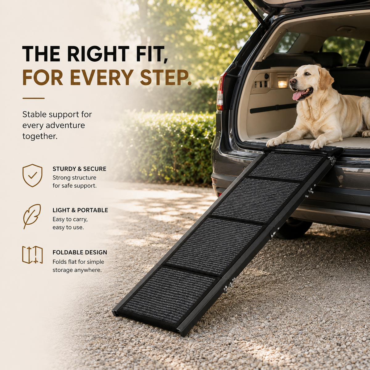 Folding dog car ramp for large dogs, view 2
